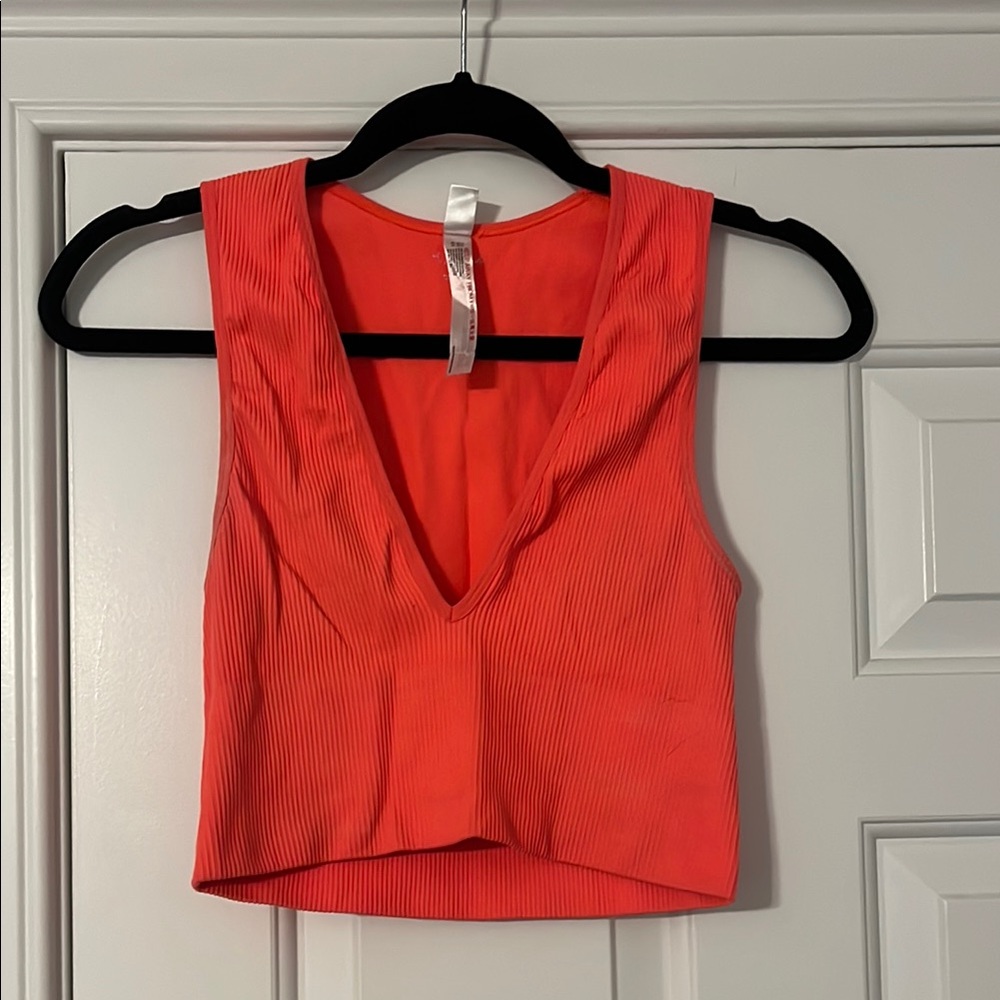 Garage Orange Fitted Crop Tank Top